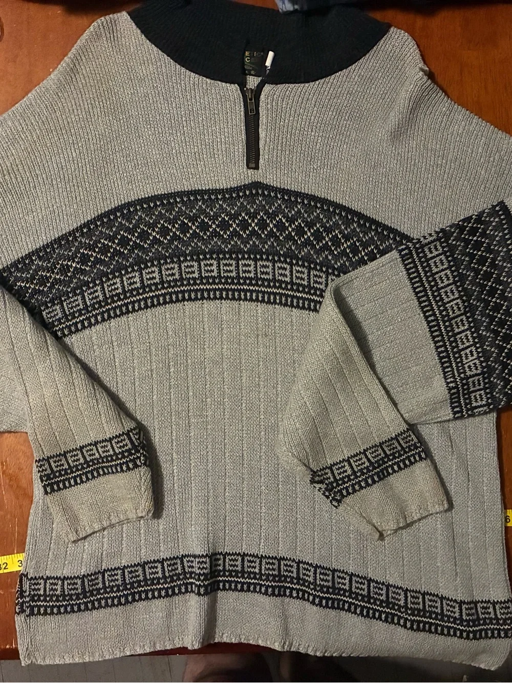 Vintage 90s Magnetic Force Sweater Mens XL Made USA 100% Cotton Quarter Zip